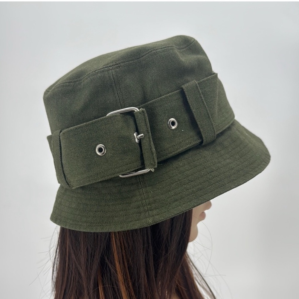 Club Monaco Retro Military Cotton Army Green Bucket Hat